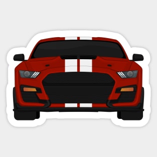 Shelby GT500 2020 Rapid-Red + White Stripes Sticker